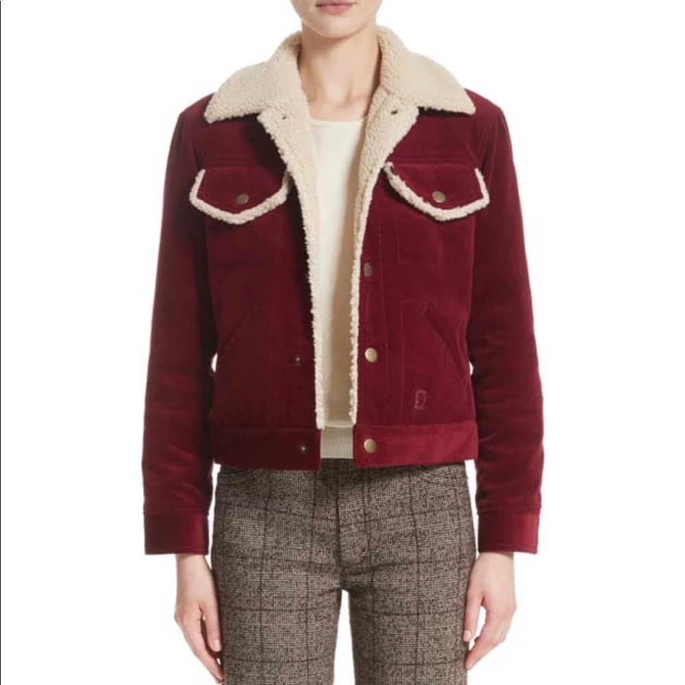Marc Jacobs Cropped Corduroy Jacket with Faux-Fur